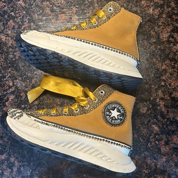 CONVERSE CHUCK 70 AT-CX HI HONEY CUSTOM BLING SIZE MEN 6 / WOMEN 7.5 - Picture 4 of 13